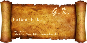 Gelber Kitti névjegykártya